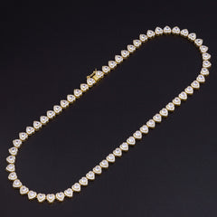 Ice Stone Heart Shape CZ Tennis Necklace