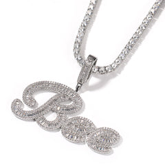 Ice Stone Custom Gold Baguette Letter Necklace