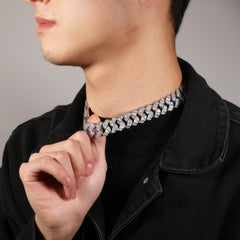 Ice Stone 19mm 3-Row Cuban Necklace Bracelet