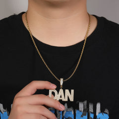 Ice Stone 3-Layer Custom Capital Letter Necklace