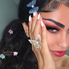 Ice Stone Luxury Adjustable Crystal Butterfly Finger Ring