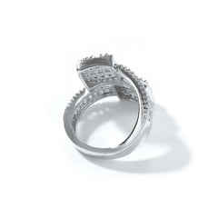 Ice Stone Hip Hop Baguette Square Party Ring