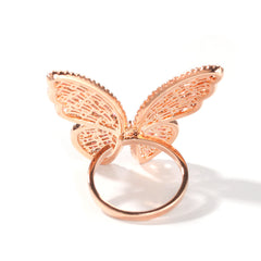 Ice Stone Cute Pink Rainbow Butterfly Women’s Ring