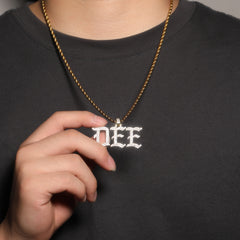 Ice Stone Vintage Iced Out Name Necklace