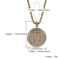 Ice Stone Rotatable 69 Pendant Necklace Iced Out Hip Hop