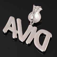 Ice Stone Money Bag Bail Custom Name Necklace