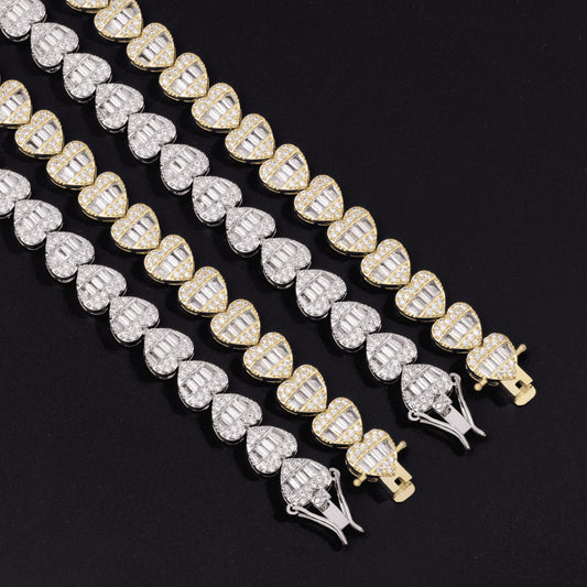 Ice Stone 9MM Heart Shape Tennis Bracelet CZ Bling