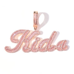 Ice Stone Custom Gold Baguette Letter Necklace