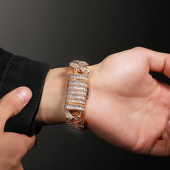 Ice Stone 19mm 3-Row Cuban Necklace Bracelet