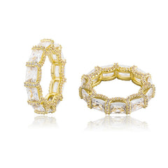 Ice Stone AAA CZ Baguette Silver Fashion Ring