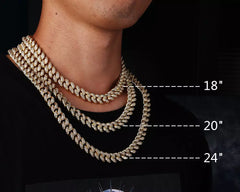 Ice Stone Twisted Gold Silver CZ Hip Hop Necklace