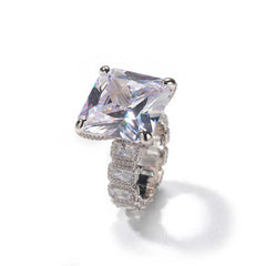 Ice Stone Big Diamond Hip Hop Gold Plated Ring