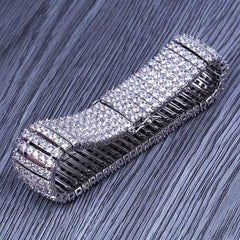 Ice Stone 6 Row Punk Bracelet Women