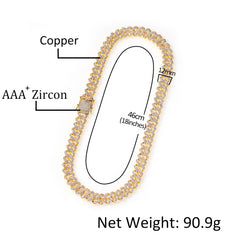 Ice Stone 12mm CZ Prong Cuban Chain Jewelry