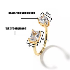 Ice Stone Iced Out Baguette CZ Resizable Ring