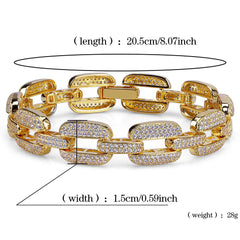 Ice Stone Iced Out Cuban Chain Bracelet