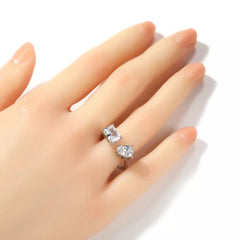 Ice Stone Iced Out Baguette CZ Resizable Ring