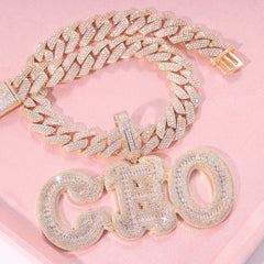 Ice Stone 5A Zircon Custom Name Necklace