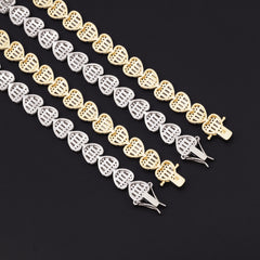 Ice Stone 9MM Heart Shape Tennis Bracelet CZ Bling