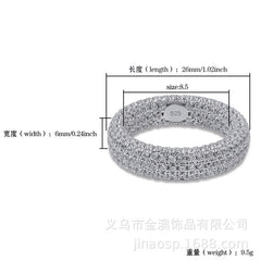 Ice Stone Sterling Silver AAA CZ Hip Hop Ring