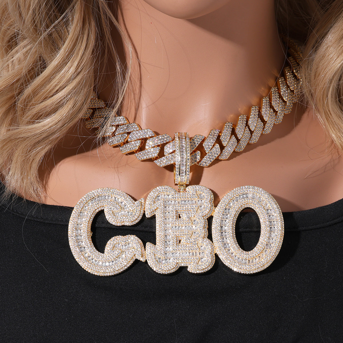 Ice Stone 5A Zircon Custom Name Necklace