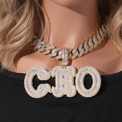 Ice Stone 5A Zircon Custom Name Necklace