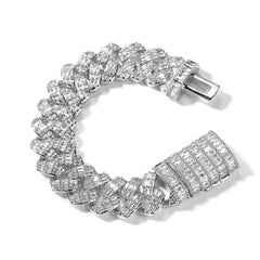 Ice Stone 19mm 3-Row Cuban Necklace Bracelet