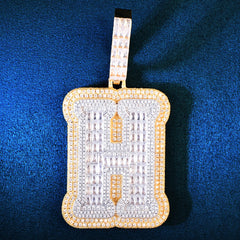 Ice Stone Big Baguette Initial Necklace