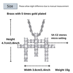 Ice Stone Triple Cross Pendant Hip Hop