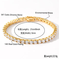 Ice Stone 3-5mm Bling Tennis Bracelet Jewelry