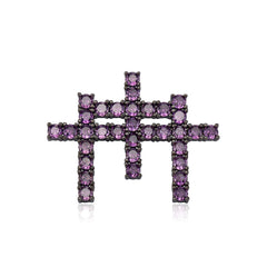 Ice Stone Triple Cross Pendant Hip Hop