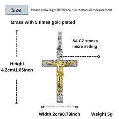 Ice Stone Iced Out Baguette Cross Necklace