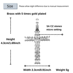 Ice Stone Iced Out Baguette Cross Necklace