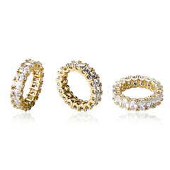 Ice Stone Trendy 8mm Oval Zircon Hip Hop Ring