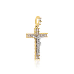 Ice Stone Iced Out Baguette Cross Necklace