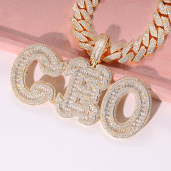 Ice Stone 5A Zircon Custom Name Necklace