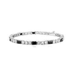 4mm Mixed CZ Tennis Chain Black Baguette