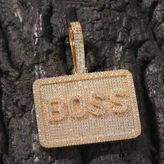 Ice Stone 6mm Big Rectangle Custom Name Plate Necklace